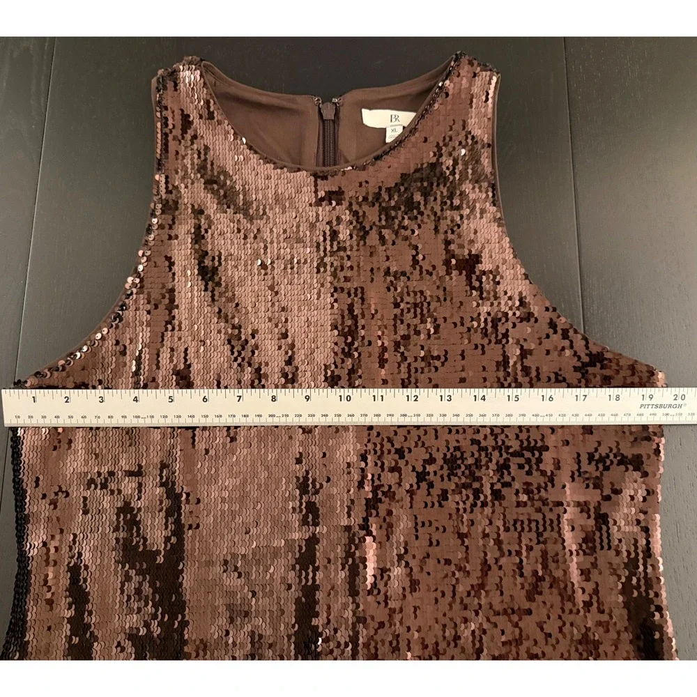 Banana Republic Sequined Evening Gown Dress Womens XL (16-18) Brown Wedding Prom